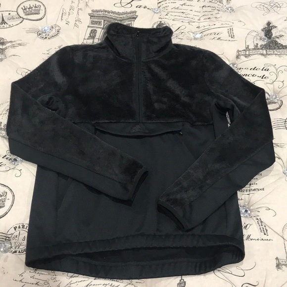 🎁 Adidas Originals Fleece Detail Half-Zip Sweatshirt - Picture 5 of 13